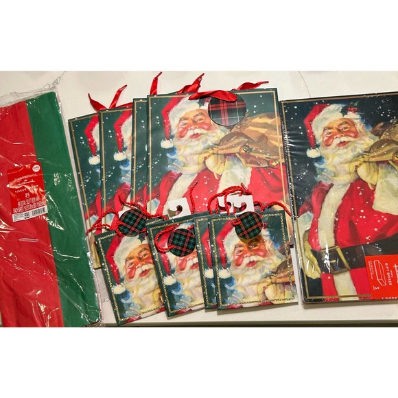 Bundle Christmas wrapping 8 bags 3 boxes 1 pack tissue paper - Picture 12 of 13